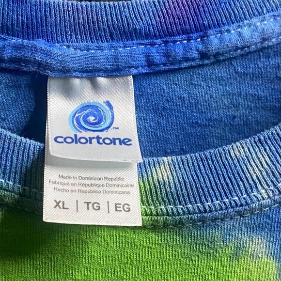 Colortone Rocky Mountain Tie Dye Graphic Tee Colorful Rainbow XL - Picture 2 of 3